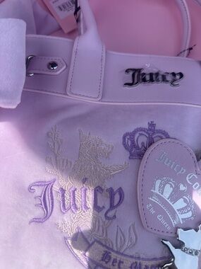Juicy Couture Pastel Lilac Embroidered Tote